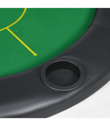 SPORTNOW Foldable Poker Mat, 10-Player Table Top with Cup Holders, Carry Bag