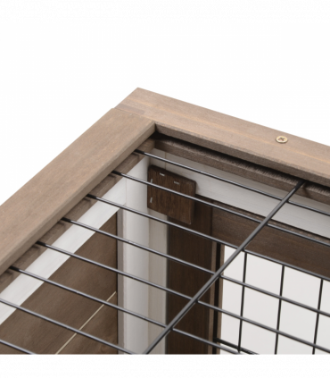 Wooden Rabbit Hutch Bunny Guinea Pigs House Cage Wheels Indoor 110 x 50 x 86cm