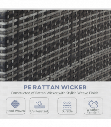 4-Piece PE Rattan Outdoor Garden Furniture Set Mixed Grey