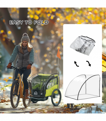 HOMCOM Baby Bike Trailer Cover, Bicycle Trailer Storage Cover Anti Dust Rain