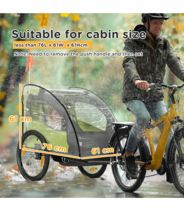 HOMCOM Baby Bike Trailer Cover, Bicycle Trailer Storage Cover Anti Dust Rain