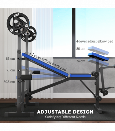 HOMCOM Multi-Function Adjustable Weight Training Bench Gym Fitness Lifting
