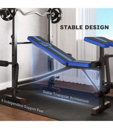 HOMCOM Multi-Function Adjustable Weight Training Bench Gym Fitness Lifting