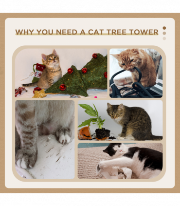 PawHut Cat Tree w/ Sisal Scratching Posts, House, Perches, Toy Mouse - Grey