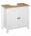 kleankin Bathroom Pedestal Under Sink Cabinet Floor  Storage Shelf Double Door