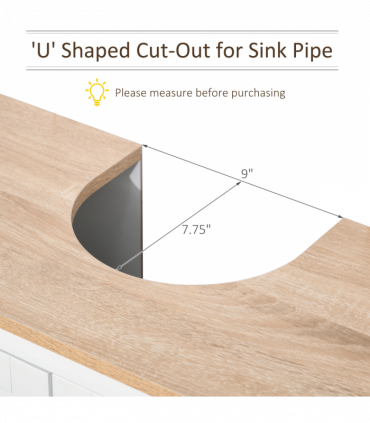 kleankin Bathroom Pedestal Under Sink Cabinet Floor  Storage Shelf Double Door
