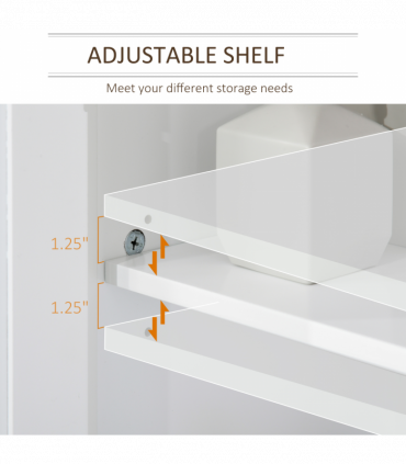 kleankin Bathroom Pedestal Under Sink Cabinet Floor  Storage Shelf Double Door