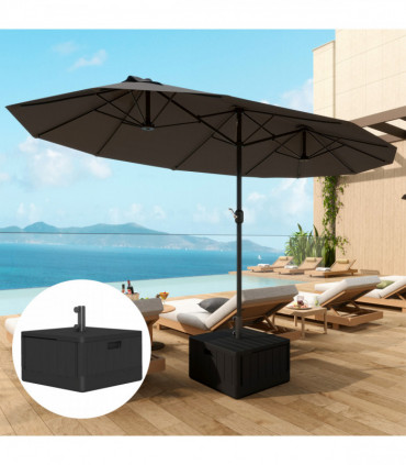 Outsunny Garden Parasol Base, Sand/Water Filled Garden Umbrella Stand, Black