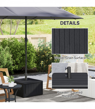 Outsunny Garden Parasol Base, Sand/Water Filled Garden Umbrella Stand, Black