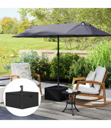 Outsunny Garden Parasol Base, Sand/Water Filled Garden Umbrella Stand, Black