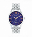 Sekonda Mens Dated Round Blue Dial Stainless Steel Bracelet Watch 1197