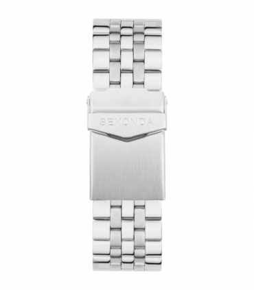 Sekonda Mens Dated Round Blue Dial Stainless Steel Bracelet Watch 1197