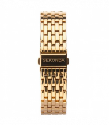 Sekonda Mens Fashion White Dial Gold Plated Bracelet Watch 1610