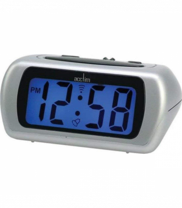 Acctim Auric Large Lcd Alarm Clock Silver 12340