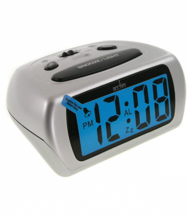Acctim Auric Large Lcd Alarm Clock Silver 12340