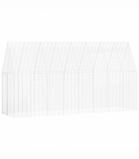 vidaXL Rabbit Cage Silver 400 x 100 x 210 cm Galvanised Steel