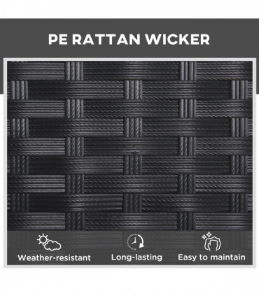 3 PCS Rattan Lounger Recliner Bed Garden Furniture Set w/ Side Table