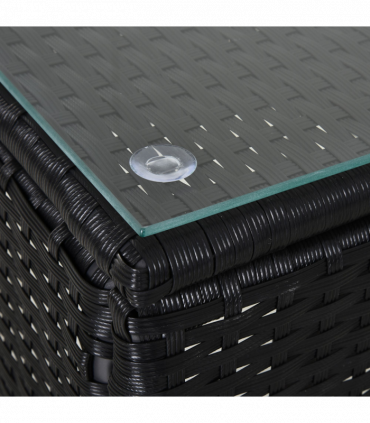 3 PCS Rattan Lounger Recliner Bed Garden Furniture Set w/ Side Table