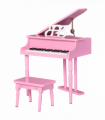 CHILD-SIZE PIANO: 30 Keys Mini Kids Piano with Music Stand and Bench - Pink