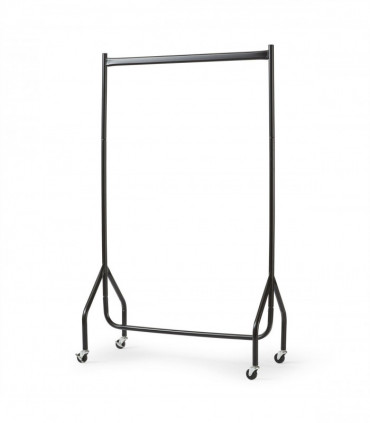 3ft Long x 5ft High Quality Heavy Duty Clothes Rail In Black Metal Construction