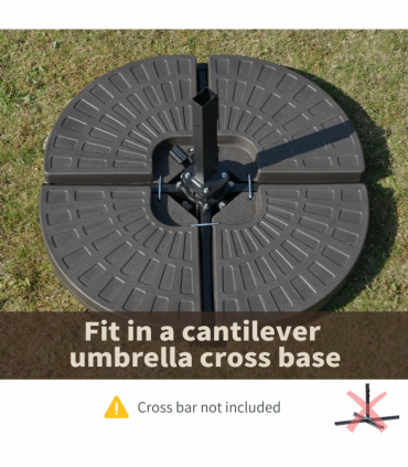 4PCs Cantilever Offset Patio Umbrella Base Stand,  & Sand Filled, HDPE plastic