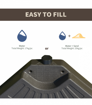 4PCs Cantilever Offset Patio Umbrella Base Stand,  & Sand Filled, HDPE plastic