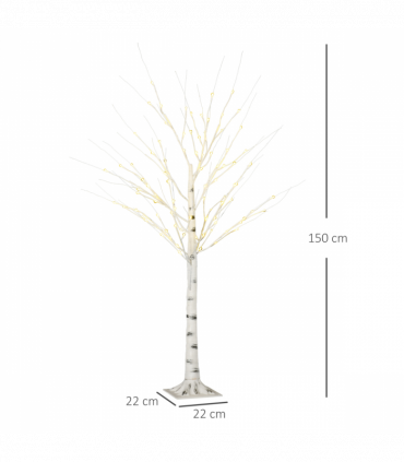 5ft Artificial White Birch Tree Light  96 Warm White Pre-Lit LED Light