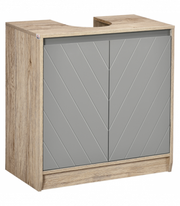 60x60cm Under-Sink Storage Cabinet w/ Adjustable Shelf 2 Doors Cabinet