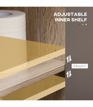 60x60cm Under-Sink Storage Cabinet w/ Adjustable Shelf 2 Doors Cabinet