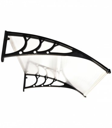 Polycarbonate Clear Curved Awning 75cm x 120cm x 23cm UV Protection Sturdy Frame