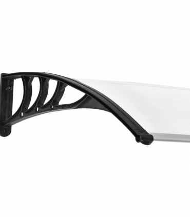 Polycarbonate Clear Curved Awning 75cm x 120cm x 23cm UV Protection Sturdy Frame