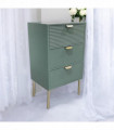 75CM GREEN WOODEN 3 DRAWER CHEST OF DRAWER