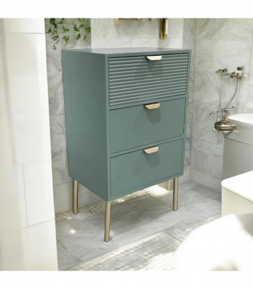 75CM GREEN WOODEN 3 DRAWER CHEST OF DRAWER