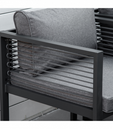 8 Seater Dining Cube Set  Dining Table, 4 Chairs & 4 Footstools & Cushion, Grey