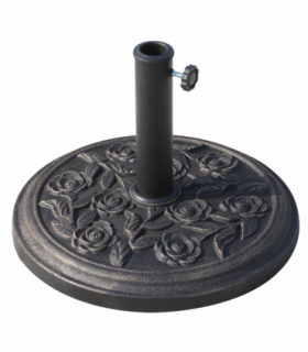 Bronze Tone Decorative Umbrella Base - Rust-Resistant Resin Garden Holder