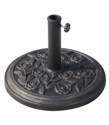 Bronze Tone Decorative Umbrella Base - Rust-Resistant Resin Garden Holder