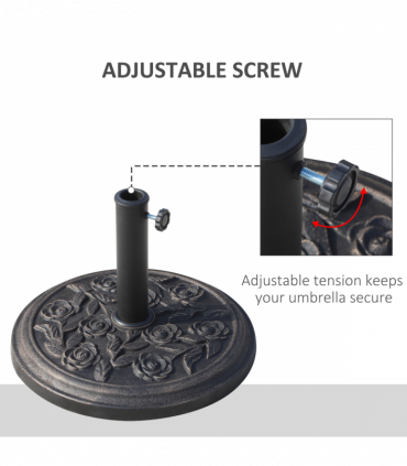 Bronze Tone Decorative Umbrella Base - Rust-Resistant Resin Garden Holder