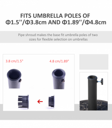 Bronze Tone Decorative Umbrella Base - Rust-Resistant Resin Garden Holder