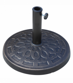 Bronze Tone Patio Umbrella Base - Rust-Resistant Resin - 12kg Stability