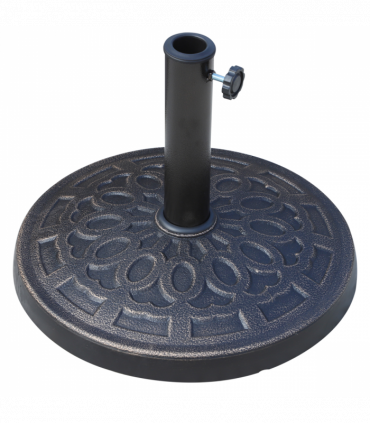 Bronze Tone Patio Umbrella Base - Rust-Resistant Resin - 12kg Stability