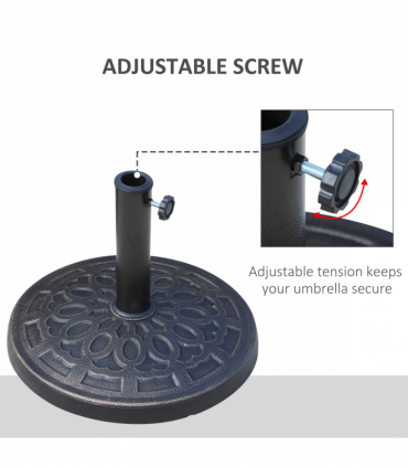 Bronze Tone Patio Umbrella Base - Rust-Resistant Resin - 12kg Stability