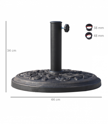 Bronze Tone Patio Umbrella Base - Rust-Resistant Resin - 12kg Stability