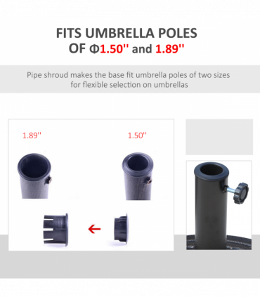 Bronze Tone Patio Umbrella Base - Rust-Resistant Resin - 12kg Stability