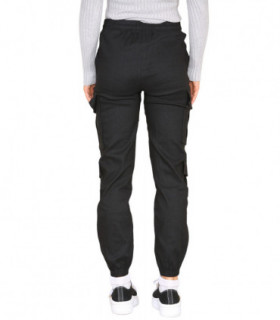 Cargo Pockets Pants Women High Waist Cropped Slim Fit Trouser