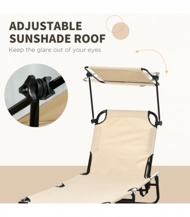 Comfort Lounge Chairs - Adjustable Recline & Sunshade - Set of 2