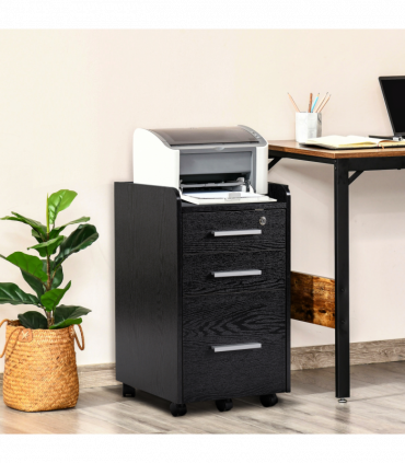 Compact Office Storage Cart with Wheels - Secure & Stylish Design