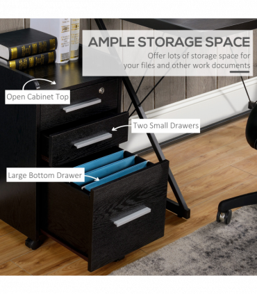 Compact Office Storage Cart with Wheels - Secure & Stylish Design