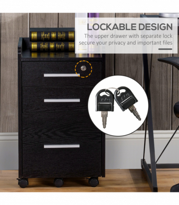 Compact Office Storage Cart with Wheels - Secure & Stylish Design