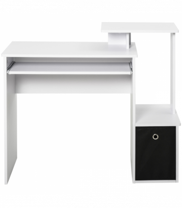 Computer Desk White Particle board 100cm x 40cm x 86.6cm Sliding Keyboard Tray