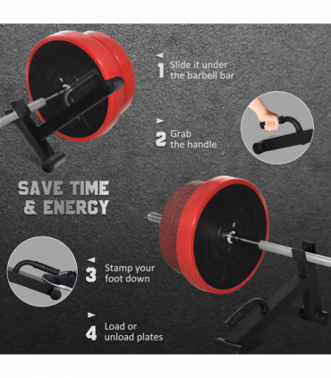 Steel Black 33H x 50L x 12Wcm Deadlift Barbell Jack with Non-Slip